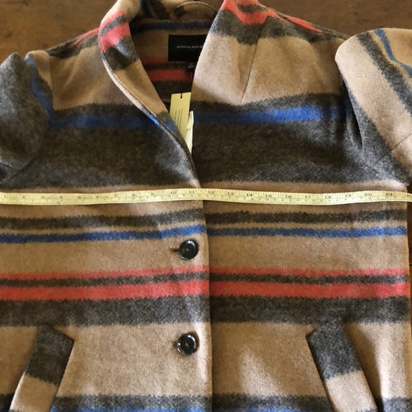 Banana Republic Factory Striped Shawl Collar Coat PM - Picture 7 of 10